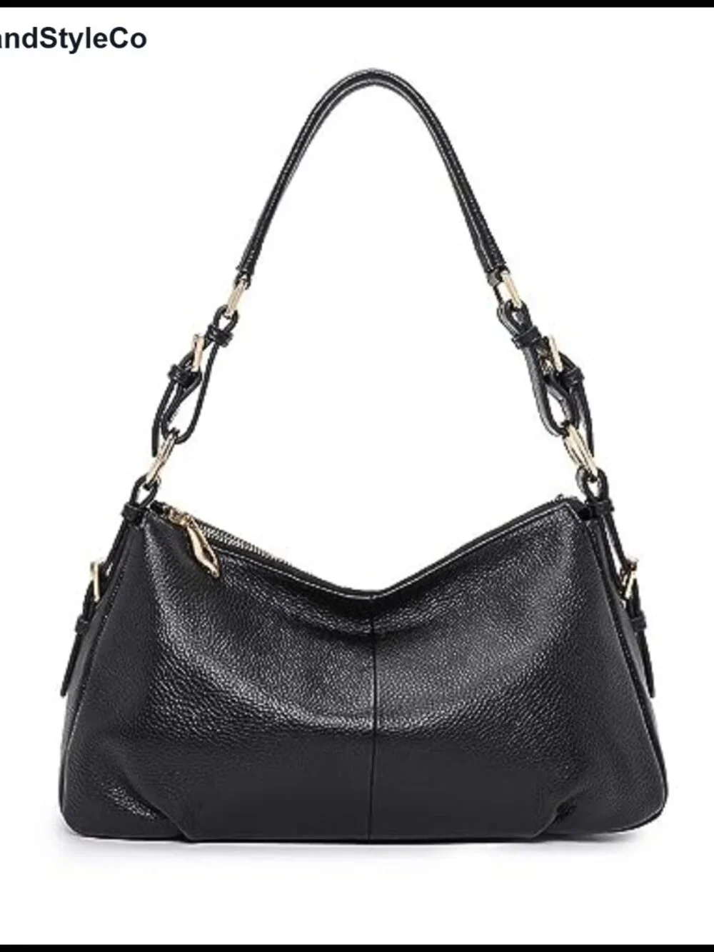 Vintage Leather Hobo Bag for Women with Adjustable Handle